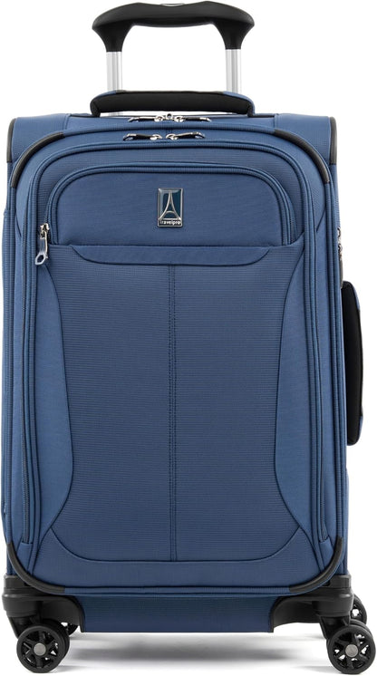 Travelpro Tourlite Softside 21" Expandable Luggage with 4 Spinner Wheels, Lightweight Suitcase, Carry-On, Blue