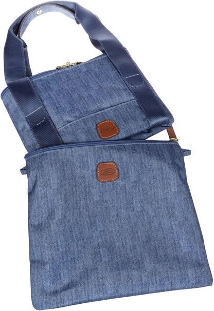 Bric's X-Bag/X-Travel 2.0 Folding Duffel Bag - 18" Carry On and Overnight Travel Bag - Jeans