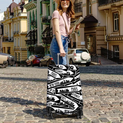 Travel Luggage Cover Suitcase Protector Fits 18-32 Inch Wheel Covers PatternedTravel Related Items Flower Luggage Protector Elastic XL