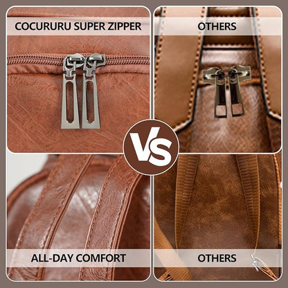 Women Backpack Purse PU Leather Anti-theft Casual Shoulder Bag Fashion Ladies - Image 5