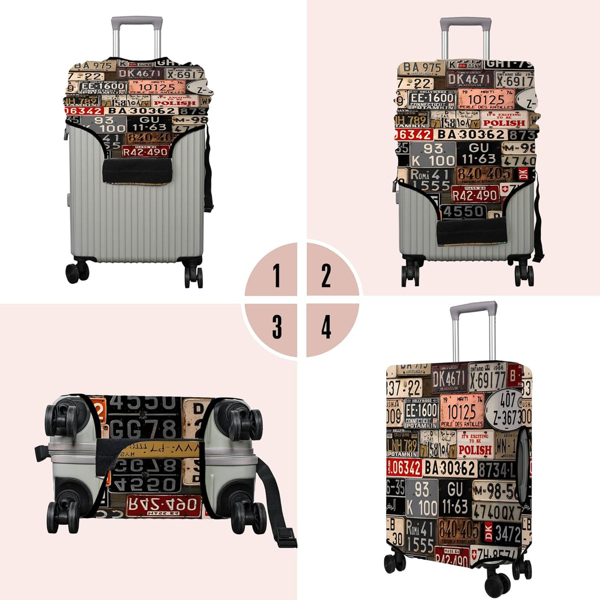Travel Luggage Cover Suitcase Protector Fits 18-32 Inch Luggage Wheel Covers Patterned Travel Related Items Flower Luggage Protector Elastic Anti-scratch Suitcase Cover M