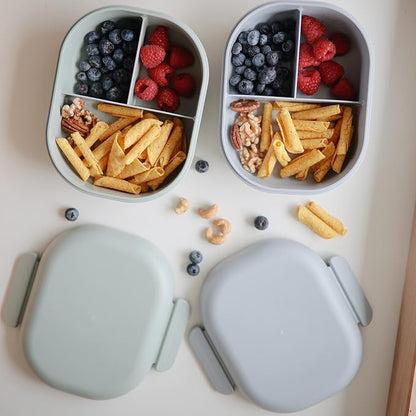 mushie Kids Bento Lunch Box | 3-Compartment & Removable Divider + Fork & Spoon - Image 3