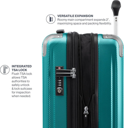 Travelpro Pathways 3 Hardside Expandable Luggage, 8 Spinner Wheels, Lightweight Hard Shell Suitcase, Checked Medium 25 Inch, Kayak
