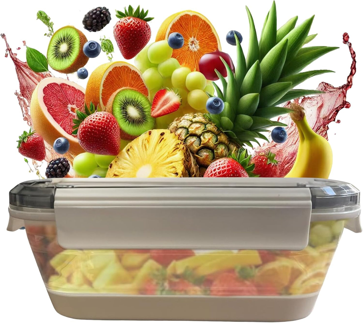 A MILLI Collapsible Lunch Box- Foldable Silicone Food Containers, Tupper ware boxes, Folding, Microwave Safe, Freezer Safe, Dishwasher Safe -Set Of 2