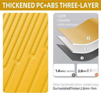 19 Inch Suitcase Hand Luggage with Front Pocket for 15.6" Laptop, 35 * 23 * 55cm, 43L, Ligthweight ABS+PC Hardshell Carry On, Yellow