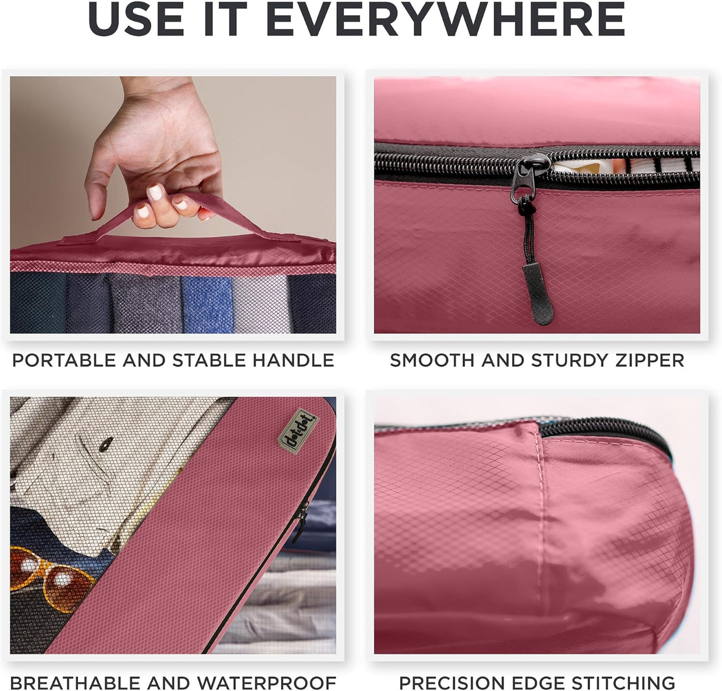 Large Packing Cubes for Suitcases - 5 Pcs set of Packing Cubes for Travel Carry on Suitcase Organizer Bags - Travel Cubes Organizer Bags for Luggage