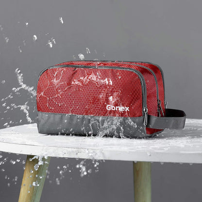 Gonex Travel Toiletry Bag Nylon, Dopp Kit Shaving Bag Toiletry Organizer Red