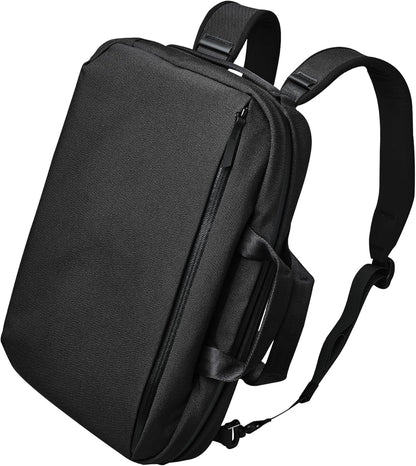 ALPAKA Elements Tech Brief Pro 12L -3-in-1 Recycled Fabric Laptop Briefcase Backpack for 16" Laptop, Anti-Theft Secure with Luggage Pass-Through, Water-Resistant, Fits Tech & Business Essentials,Black