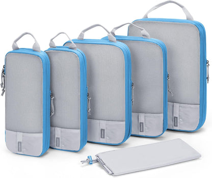 BAGSMART 6 Set Compression Packing Cubes - Lightweight Travel Essentials, Durable Luggage Organizer