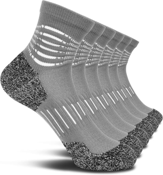 IRAMY Ankle Compression Socks for Men Athletic Running Socks with Cushioned Support 3 Pairs