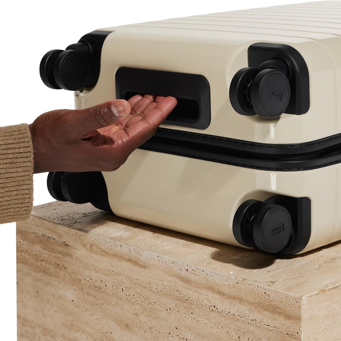 Away Bigger Carry-On Luggage, Lightweight Hardside Large Suitcase with Spinner Wheels, TSA Lock, Airline Approved, Salt White