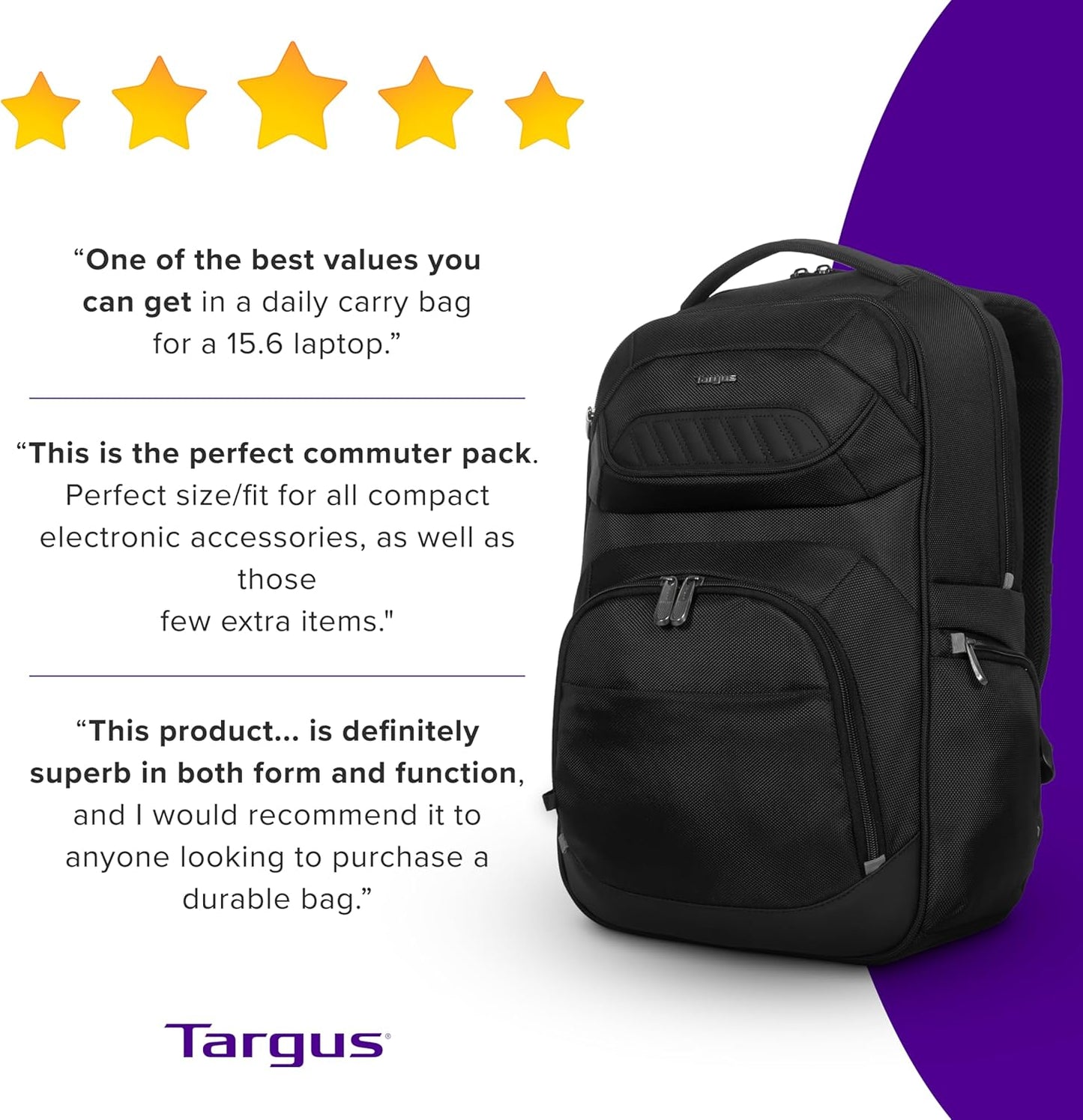 Targus Legend IQ Laptop Backpack Travel Backpack for Laptops up to 16-Inches Backpack for Men and Women, Black (TSB705US)