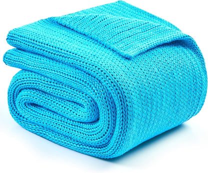 L'AGRATY Knitted Weighted Blanket - 50"x60", 10lbs Cooling Chunky Knit Heavy Blanket for Adults, Braided Crochet Throw, Thick Cable Yarn, No Beads, Evenly Weighted, Machine Washable