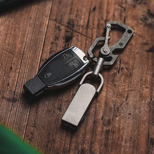 KeyUnity Titanium Emergency Whistle with Metal Lanyard, 120dB+, One-Piece Outdoor Survival Whistle, Ultra-Light, Rustproof