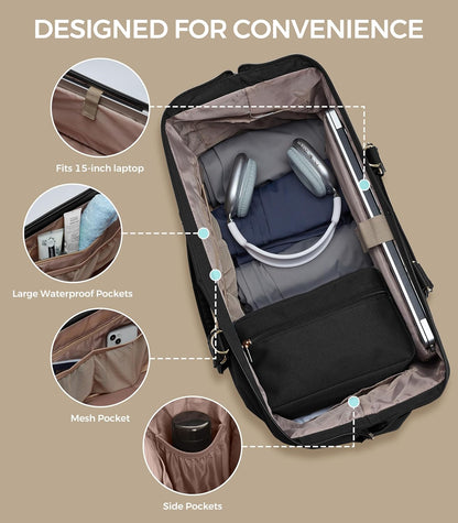 Weekender Bags for Women, Large Travel Duffel Bag with Shoes Compartment, Carry On Overnight Tote Bags with Toiletry Bags, Hospital Bags for Labor and Delivery