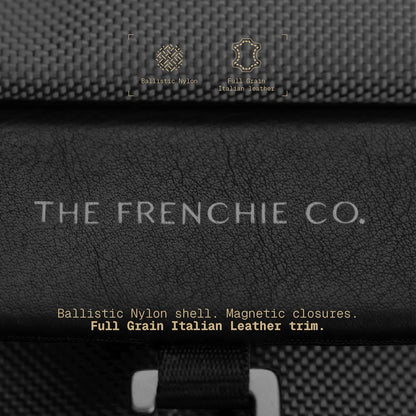 The Frenchie Co. - Work/Travel Speed Backpack - Expandable 23 to 30 liters - Anti-theft magnetic closure - Ballistic nylon with padded laptop compartment and minimalist professional design