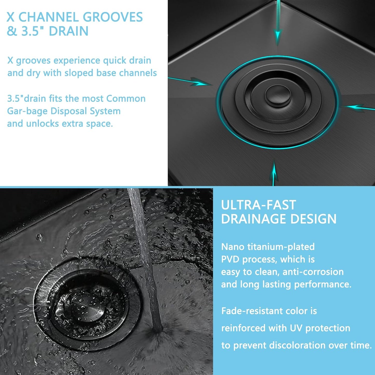 15 x 15 inch Drop in Bar Sink Black, Gunmetal Black Bar Sink 18 Gague Topmount Single Bowl Small Kitchen Sink with Basket Strainer Drain & Bottom Grid