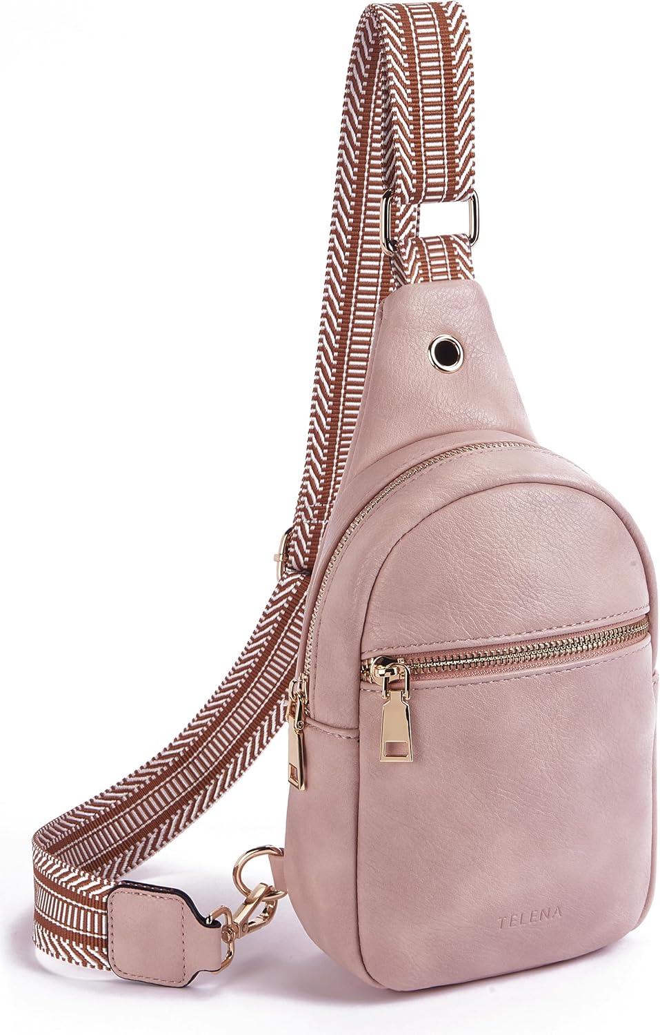 Telena Small Sling Bag for Women Leather Crossbody Fanny Packs Chest Bag for Women