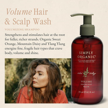 Thinning Hair Volumizing Shampoo Scalp Wash, Made in Italy, All Natural Cruelty Free Hair Care for Women & Men, Sweet Orange, Ylang Ylang, Olive Leaf Extract, 251ml/8.5floz, VOLUME