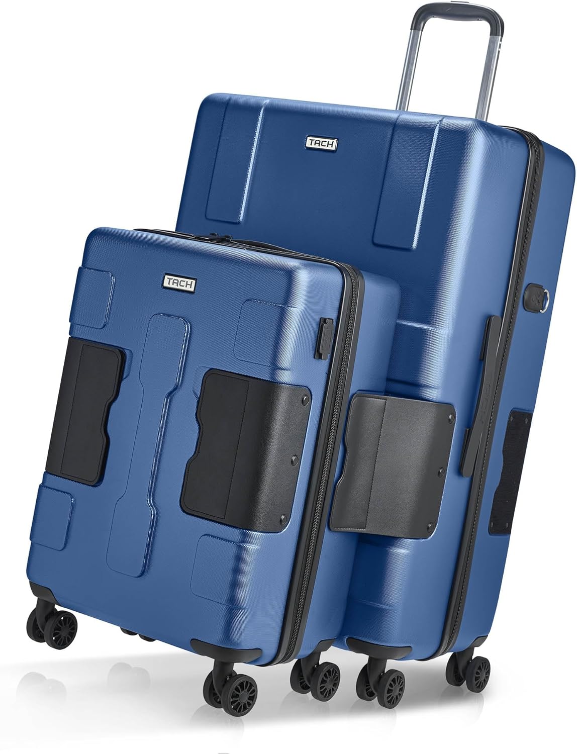 Tach V3.1 Hard Shell 2 Piece Luggage Set - 20 & 28 inch Luggage | Carry On & Large Checked Suitcases | Patented Built-In Connecting System | Rolling Suitcase Links 9 Bags (Midnight Blue)