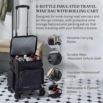 Wine Enthusiast 6 Bottle Insulated Wine Bag - Image 2