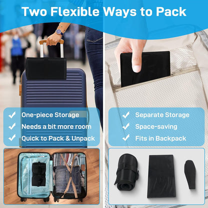 Airplane Foot Hammock, Foot Hammock for Travel Accessories with Ergonomic Removable Foot Divider Design, Airplane Foot Rest, Premium Comfortable Memory Foam & Hardboard for No Feet Clashing(Large)