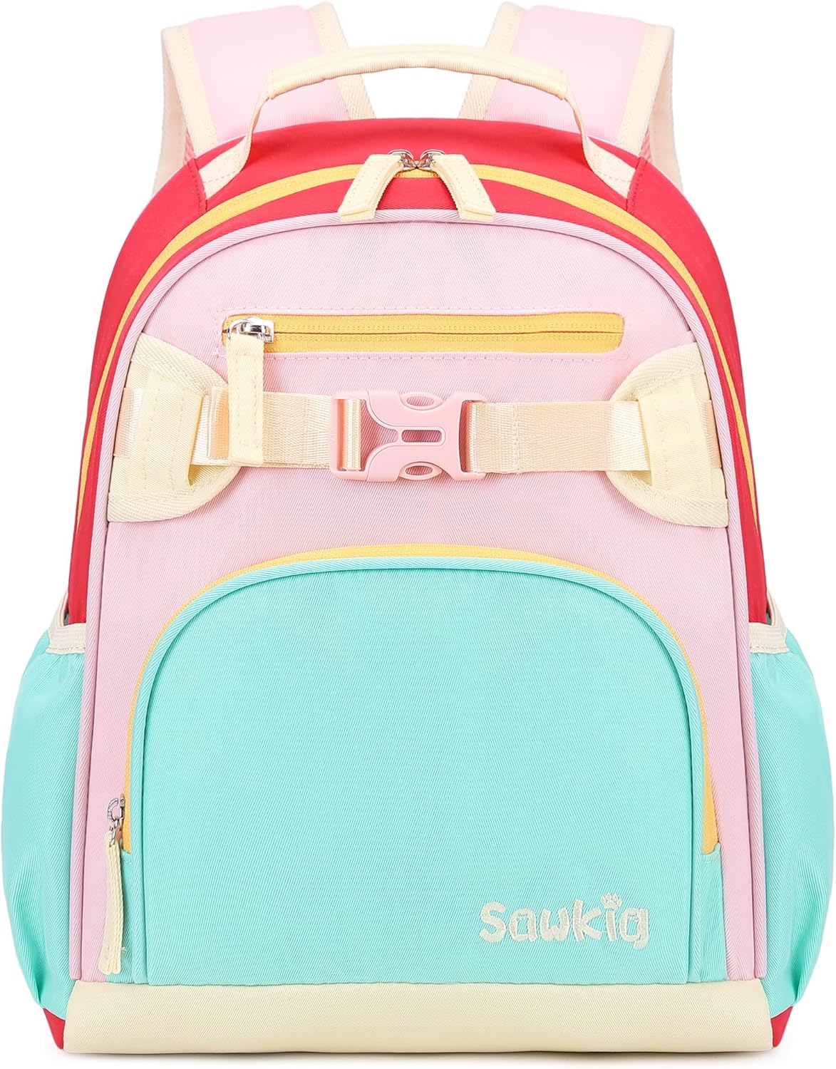 Cute Mini Toddler Backpacks for Girls 2-4 Little Kids Backpack preschool Bookbag (Aqua Pink Red)