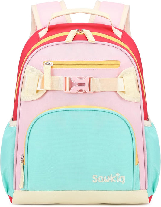 Cute Mini Toddler Backpacks for Girls 2-4 Little Kids Backpack preschool Bookbag (Aqua Pink Red)