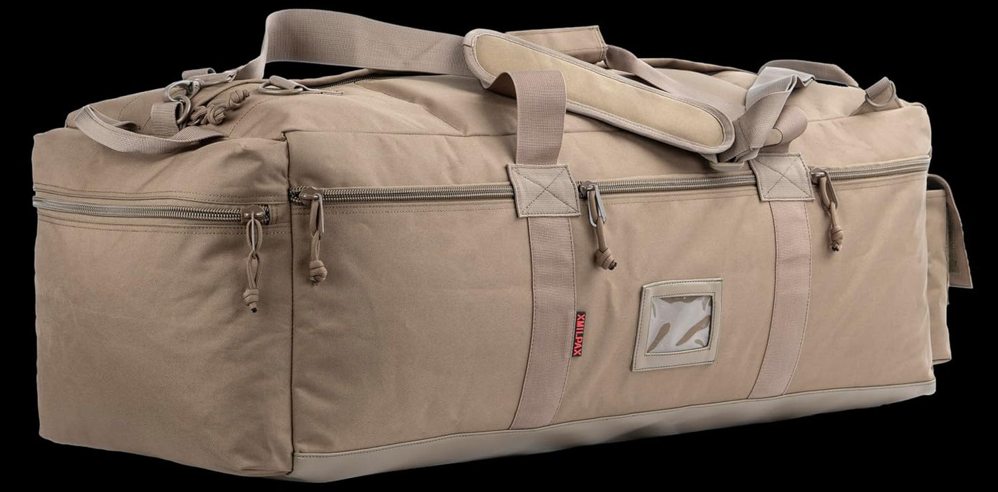 Large Military Duffle Bag Tactical Gear Load Out Bag Deployment Cargo Bag Travel Sports Equipment Duffel Luggage Bag with Backpack Straps 90L