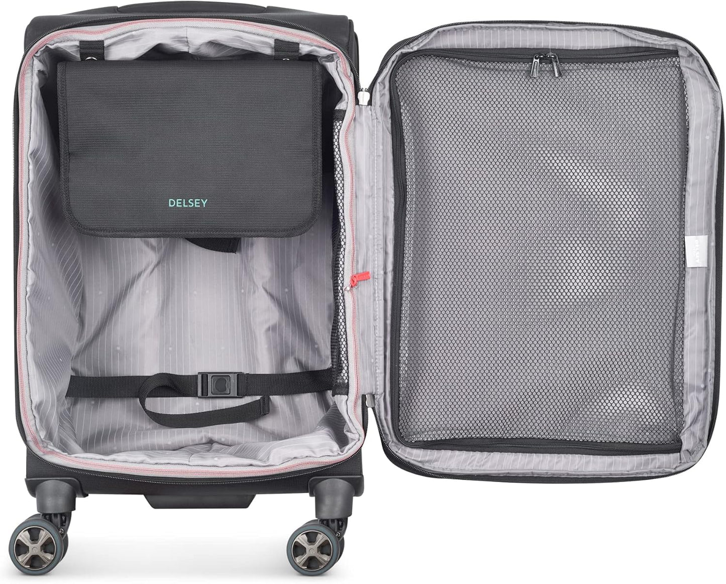 DELSEY PARIS Helium DLX Softside Expandable Luggage with Spinner Wheels, Black, Carry on 20 Inch