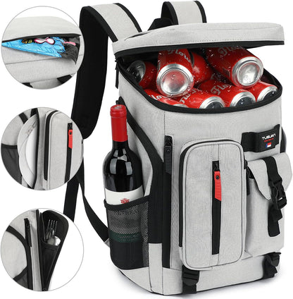 TUGUAN Cooler Backpack 36 Cans Insulated Leak Proof Lightweight Lunch Backpack for Men Work Portable Travel Thermal Bag Compartment Camping Hiking Beach Pincnic Cooler for Women