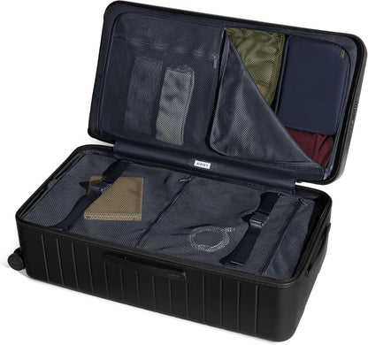 Away Large Trunk Luggage, 31 Inch Hardside Suitcase with Spinner Wheels, Lightweight & Durable, TSA Lock, Ideal for Long Trips, Jet Black