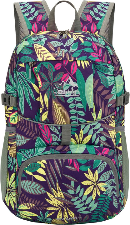 WATERFLY Hiking Foldable Daypack Backpack: 25L Ultra Lightweight Packable Waterproof Outdoor Travel Day Pack for Woman Man