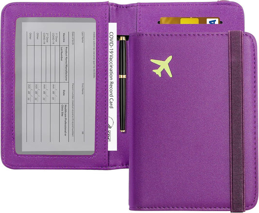 ZOPPEN Passport Holder Wallet, Passport Cover Travel Wallet Women Travel Essentials Accessories Document Organizer Travel Must Haves Rfid Blocking Cover Case for Women and Men, Purple