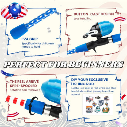 Kids Fishing Pole, Portable Telescopic Kids Fishing Poles for Boys and Girls, Fishing Rod and Reel Combo Kit with Tackle Box, and Fishing Net, Best Fishing Pole for Toddler Youth