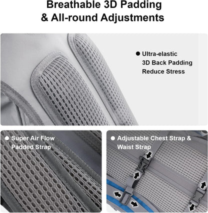 Everfun Hydration Backpack 18L with Water Bladder 2L/3L Hiking Water Backpack Women Men Hydration Pack Insulated Lightweight Day Hydropack with Storage for Hiking, Biking, Running, Festival