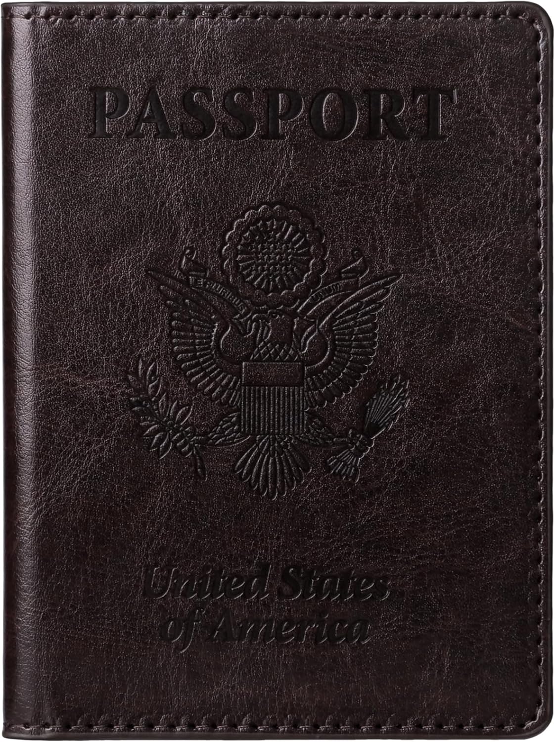 TIGARI Passport Holder for Travel Women Men, PU Leather Passport Wallet Cover Case Sleeve, Waterproof Protected Document Organizer, Family Vacation Plane Cruise Travel Essentials-Black brown