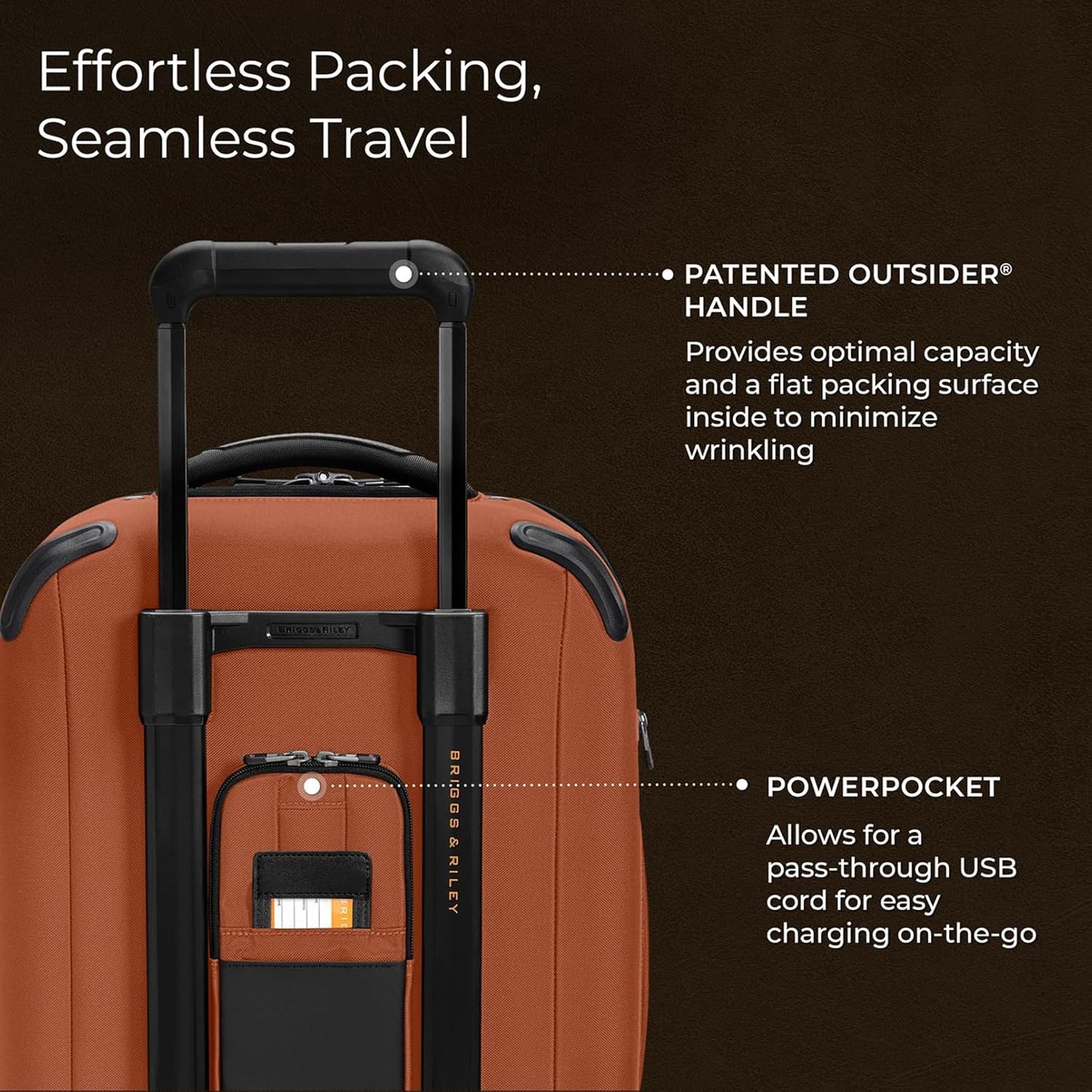 Briggs & Riley Domestic 22" Carry On Expandable Spinner - Luggage for Travel, Suitcases with Wheels, Softside Rolling Bag for Men & Women - ZDX Collection, Canyon