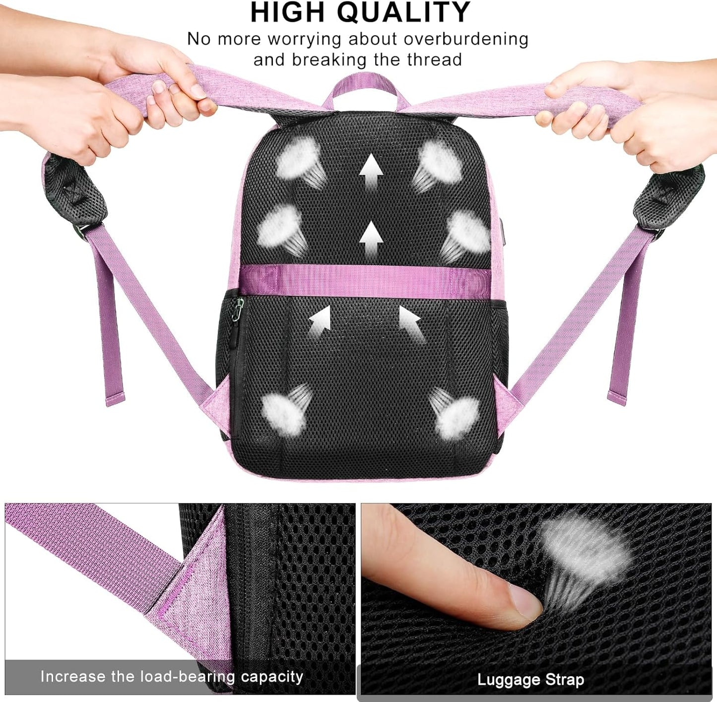 School Backpack for Teen Girls, Cute College Backpacks for Women Students Aesthetic Bookbag Large 15.6 Inch Laptop Bag Middle School Back Pack, Pink