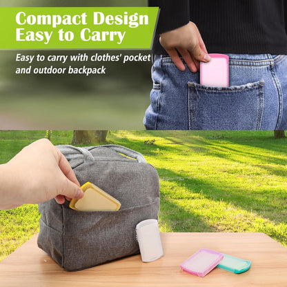 2 Boxs (100 Sheets) Hand Washing Soap Sheets for Outdoor Travel,Portable Camping Hand Soap,Hiking Washing Hand Bath Paper Soap for Travel,BBQ,Party,School,Girls(Yellow&Pink)