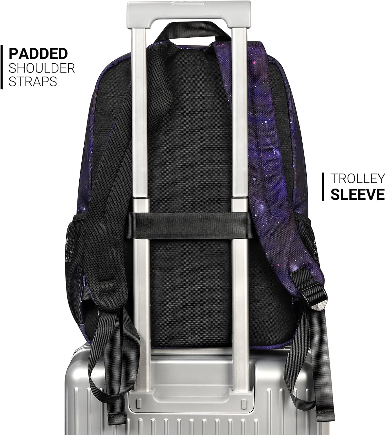 ZORFIN 26L Backpack for College, and Travel: Water Resistant Bookbag - Night Sky