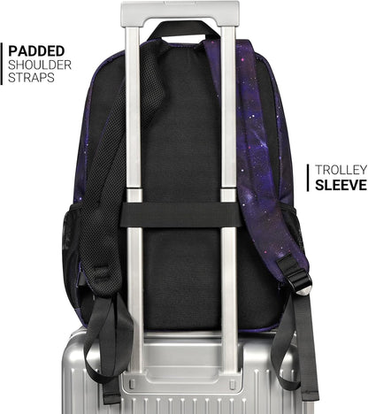 ZORFIN 26L Backpack for College, and Travel: Water Resistant Bookbag - Night Sky