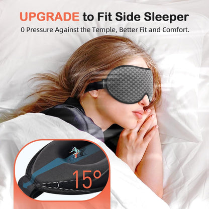 INNELO 3D Contoured Sleep Mask for Side Sleepers - 100% Light Blocking Sleeping Mask for Men & Women, Soft and No Pressure on Eyes - Airplane Blindfold, Night Eye Cover for Travel, Nap, Yoga - Grey