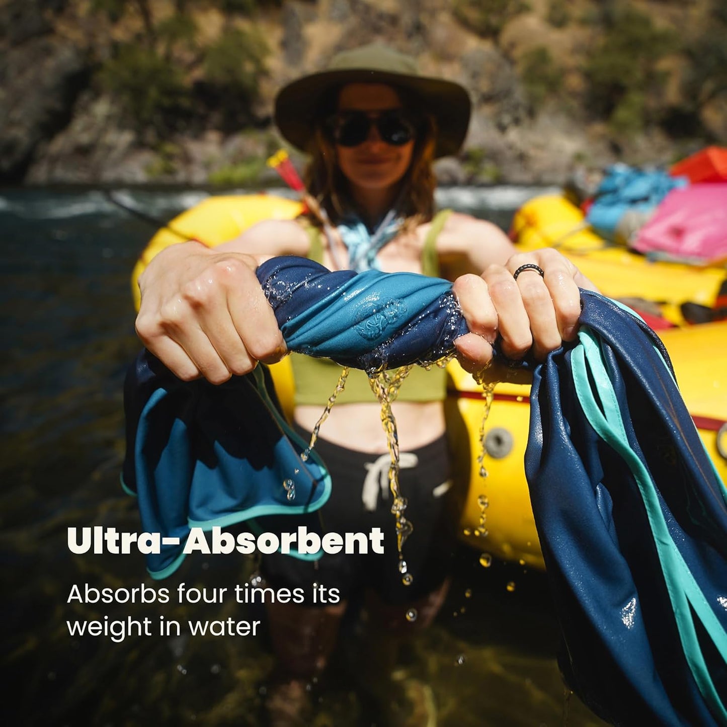 Rumpl Tech Towel Quick-Dry Towel for Travel, Beach, and Camp, Rocky Mountain Sunset Fade