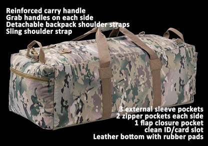 Large Military Duffle Bag Tactical Gear Load Out Bag Deployment Cargo Bag Travel Sports Equipment Duffel Luggage Bag with Backpack Straps 90L