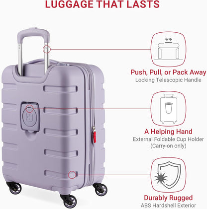 SwissGear 7366 Hardside Expandable Luggage with Spinner Wheels, Evening Haze, Carry-On 19-Inch