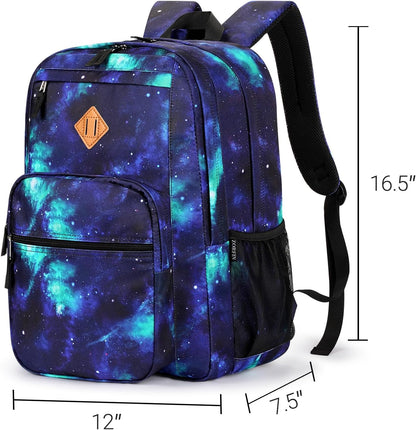 ZORFIN 26L Backpack for College, and Travel: Water Resistant Bookbag - Cyberspace Galaxy