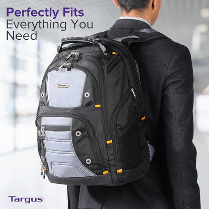 Targus Drifter II Laptop Backpack, Black/Gray – Backpack for Men for Business and Travel, Durable Water-Resistant Material, Fits up to 17" Laptops (TSB239US)