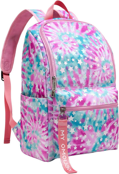 OMOUBOI 14 inch Travel Laptop Backpack for Women 20L Carry on Casual Daypacks Water Resistant Work Computer Laptop Bags College School Bookbag Multicolor Pink