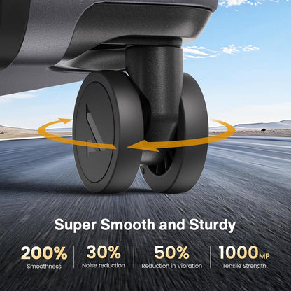 SHOWKOO Luggage Sets 2 Piece 20/28 Inch Hardside Expandable Lightweight PC Suitcase Sets with Double Spinner Wheels TSA Lock, Sliver Gray